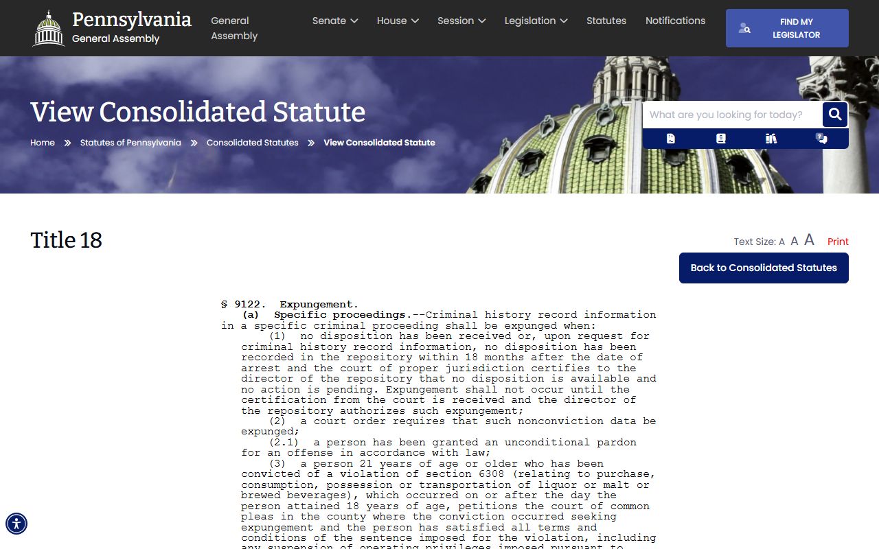 Pennsylvania expungement statute for Bucks County criminal court records