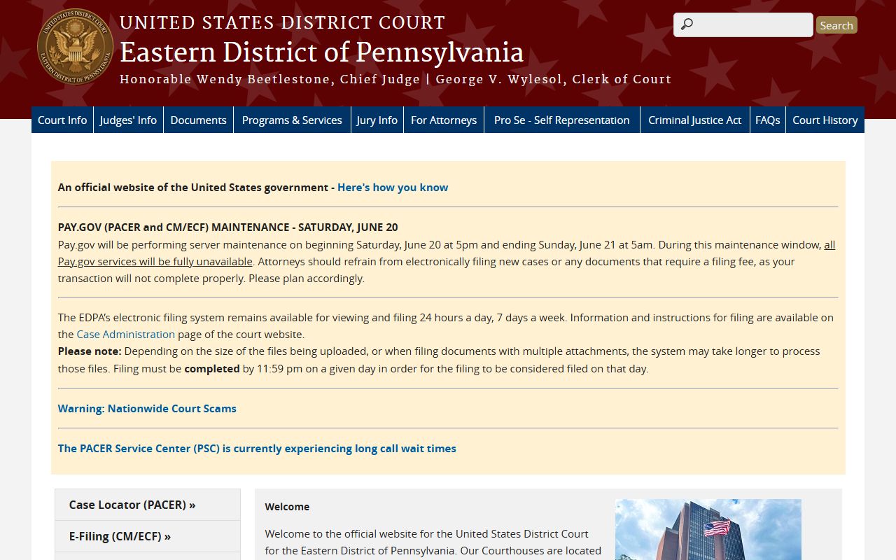 Bucks County Court of Common Pleas federal court distinction